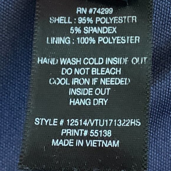 Enfocus Studio Sleeveless Stretch Textured Dress Sz 12 Navy w/ White Floral 110i - Picture 8 of 8